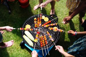 grilling on a weber grill