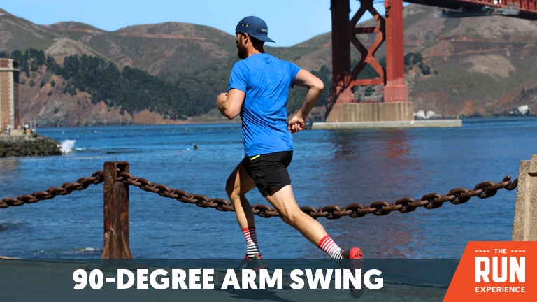 man running with a 90 degree arm swing