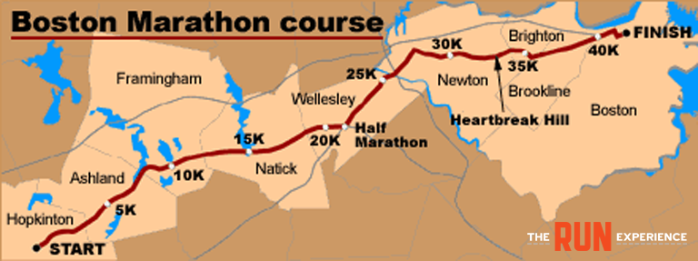 map of the boston marathon