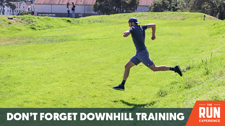 man running downhill